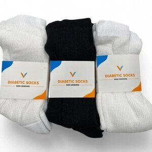 3 Pair Viasox Diabetic Non Binding Knee Socks XL Men's 13-19 Women's 14 X-Large
